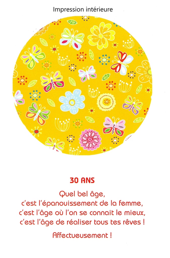 Carte Anniv. 30 ans