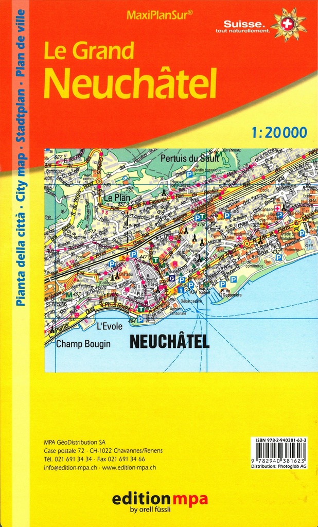 Plan de ville Neuchâtel 1:20'000