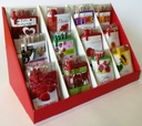 Présentoir de comptoir en carton 12 cases pour MINI cartes