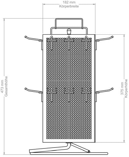 Présentoir rotatif de comptoir  (argenté), 4 faces perforées