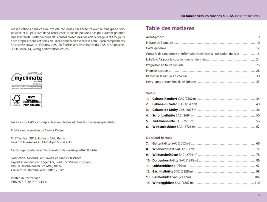 Guide CAS "En famille vers les cabanes du CAS"