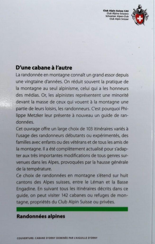 Guide CAS "D'une cabane à l'autre"
