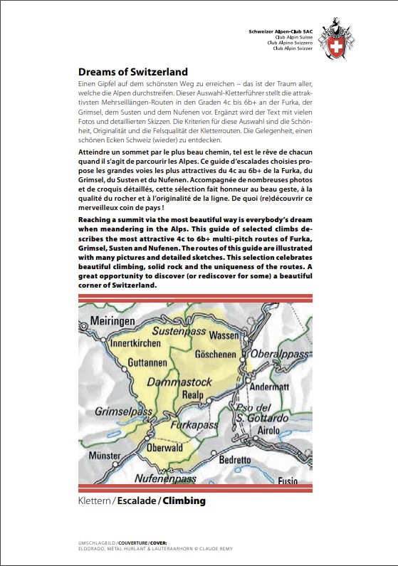 Guide CAS Escalade Dreams of Switzerland (D/F/E)