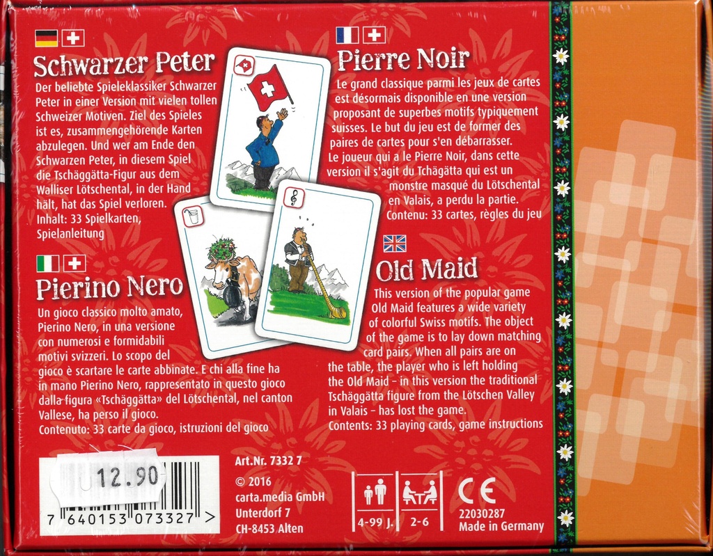 Jeu de cartes Pierre Noir "Schwarz Peter" F/D/I/E [7332 7]