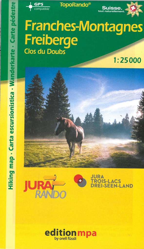 Carte pédestre 1:25'000 Jura Franches-Montagnes