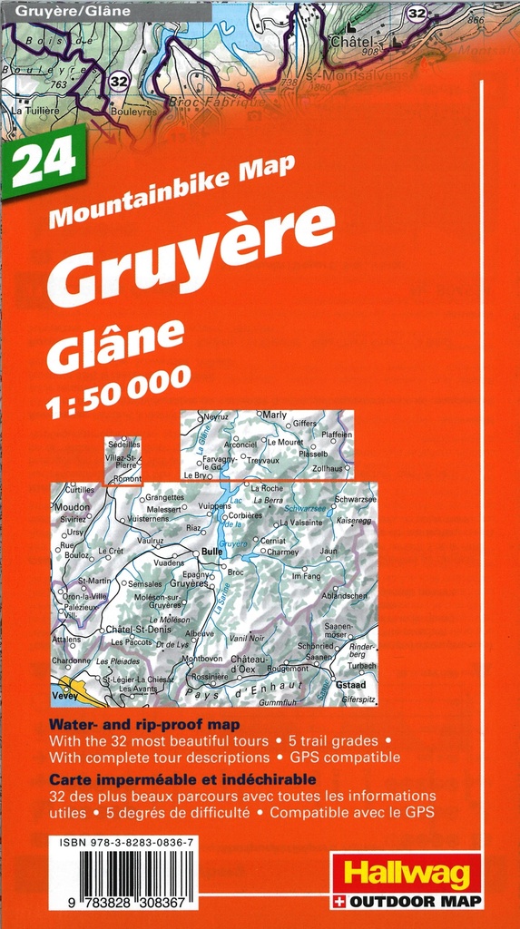 Map VTT 24 Gruyères 1:50'000
