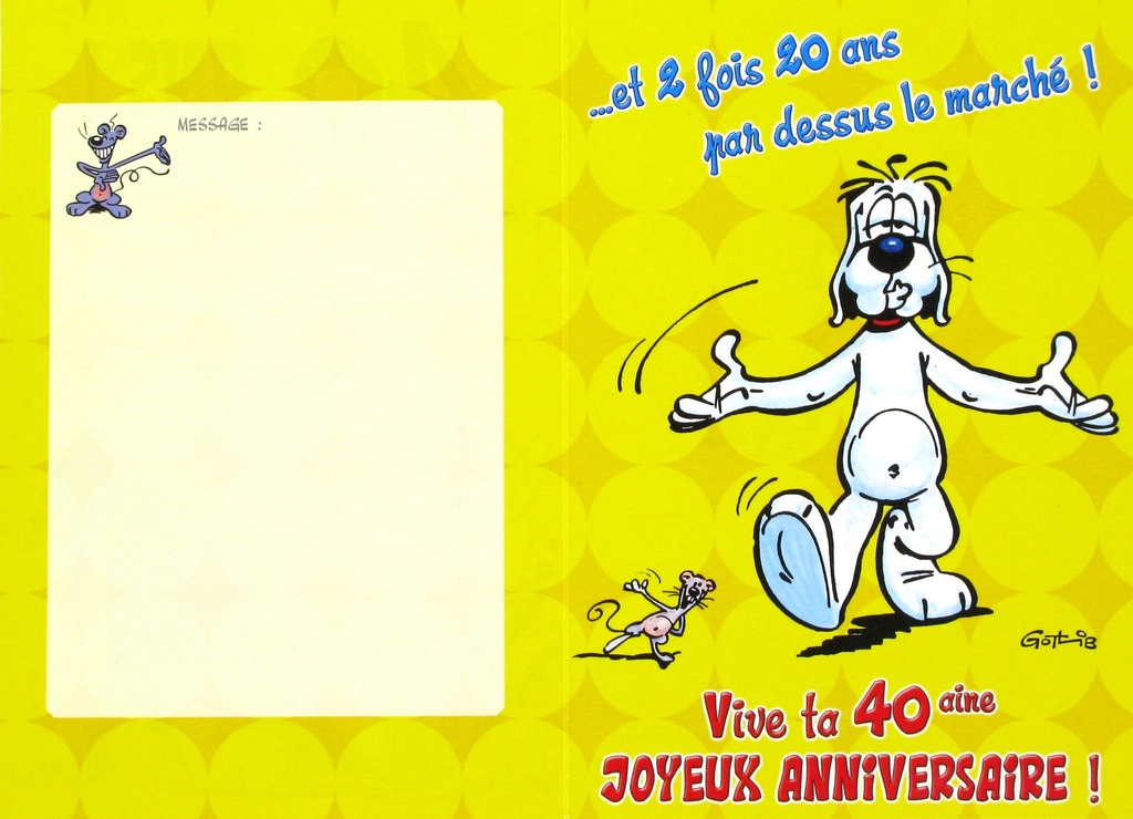 Carte Anniv. âge fixe