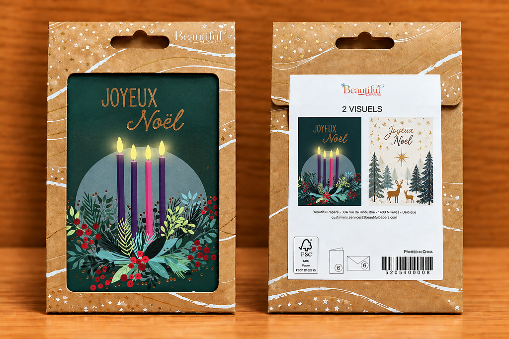 Box 6 cartes Joyeux Noël