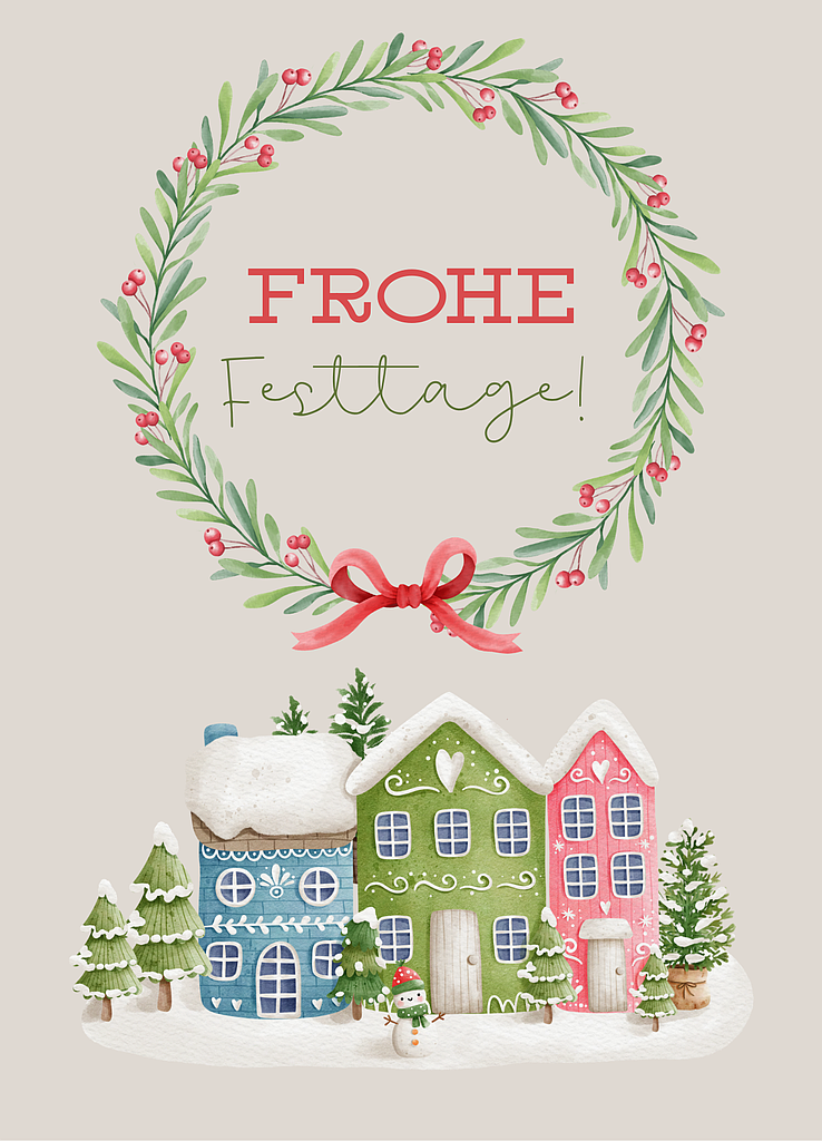 Beutel mit 4 Karten Frohe Festtage