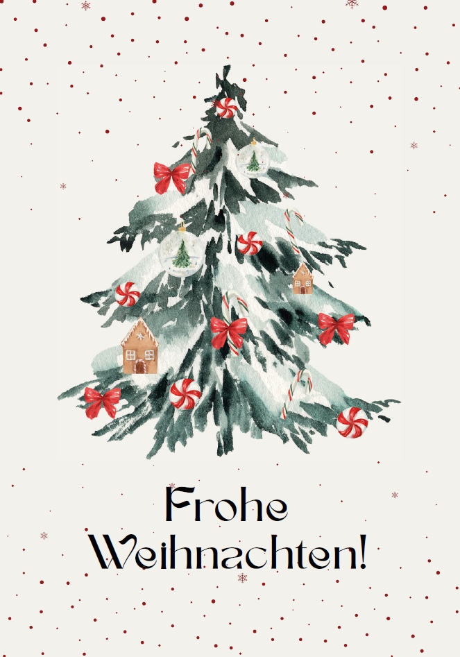 Beutel mit 4 Karten Frohe Weihnachten