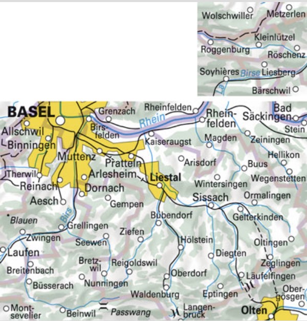 Carte pédestre Bâle campagne 1:50'000