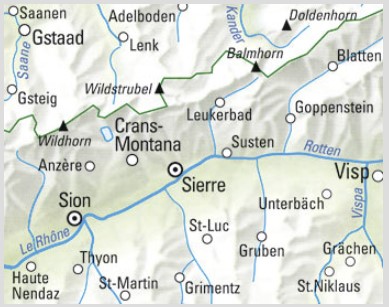 WK32 Crans Montana, carte pédestre 1:60'000