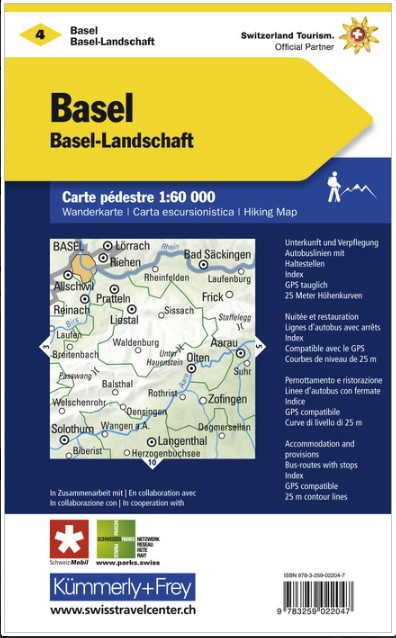 WK4 Basel-Landschaft, carte pédestre