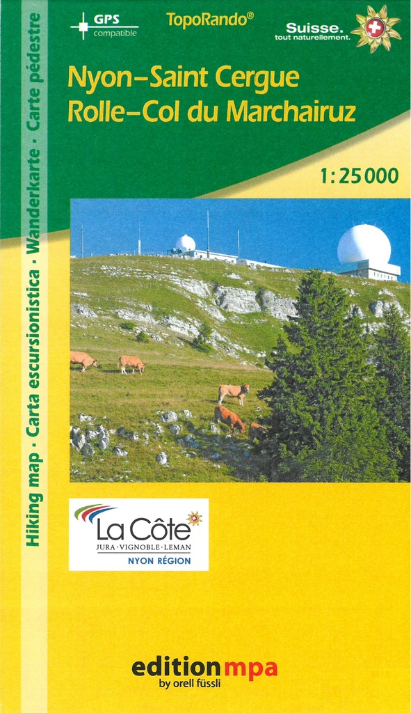 Carte pédestre 1:25'000 (VD) Nyon, Saint Cergue, Rolle, Col du Marchairuz