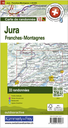 Carte pédestre 1:50'000 Jura avec 33 randonnées,TWK15