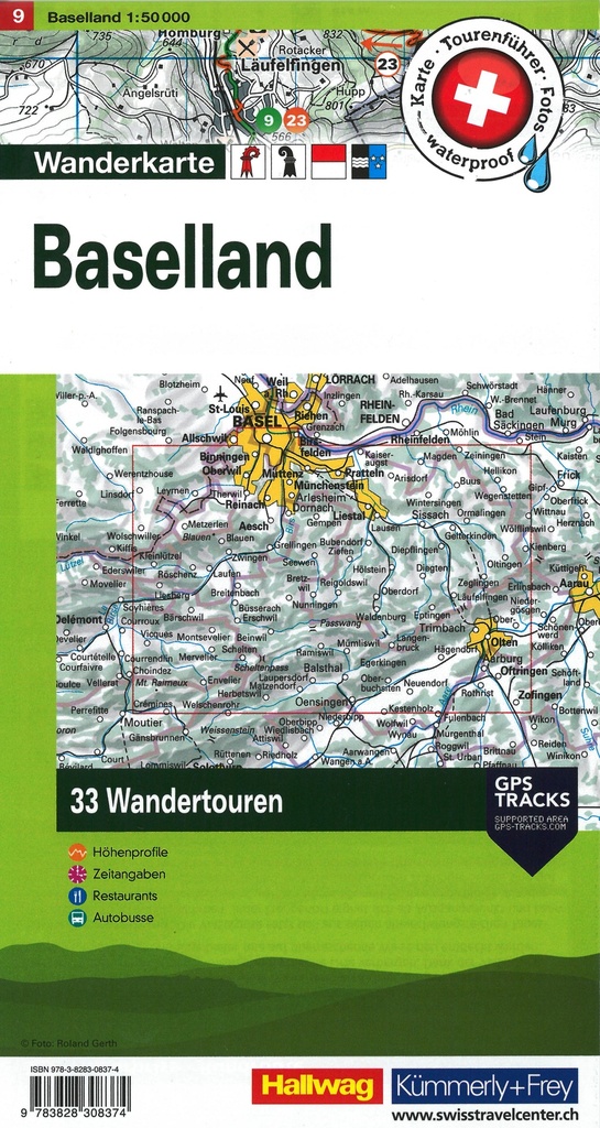 TWK9 Baselland, carte pédestre 1:50'000 avec 33 randonnées