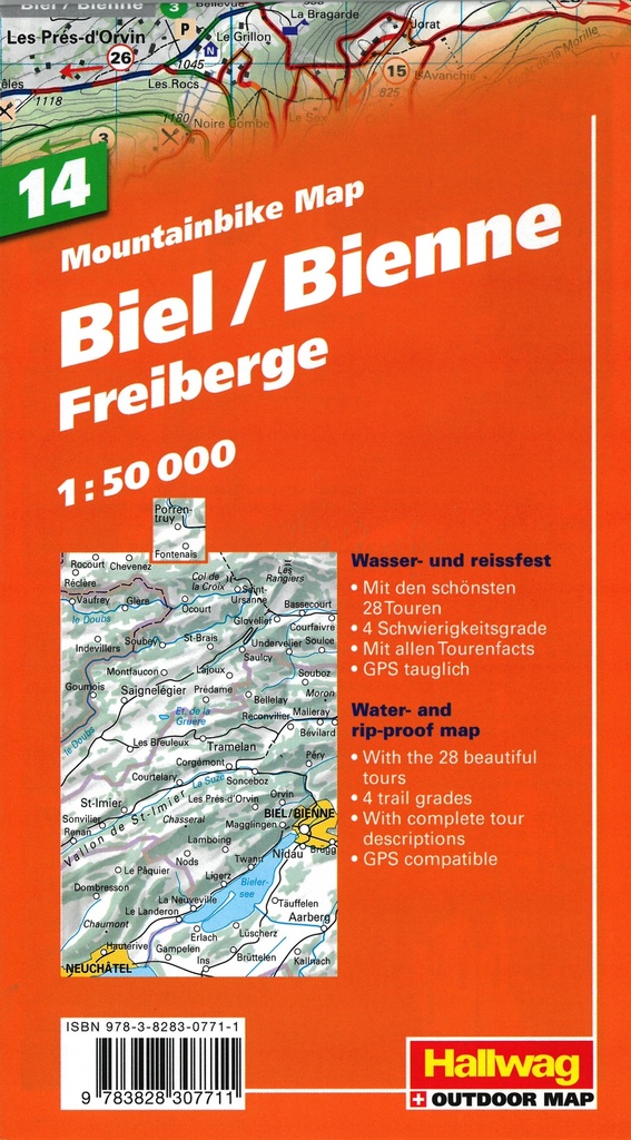 Map VTT 14 Biel/Bienne 1:50'000