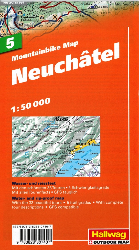 Map VTT 5 Neuchâtel 1:50'000