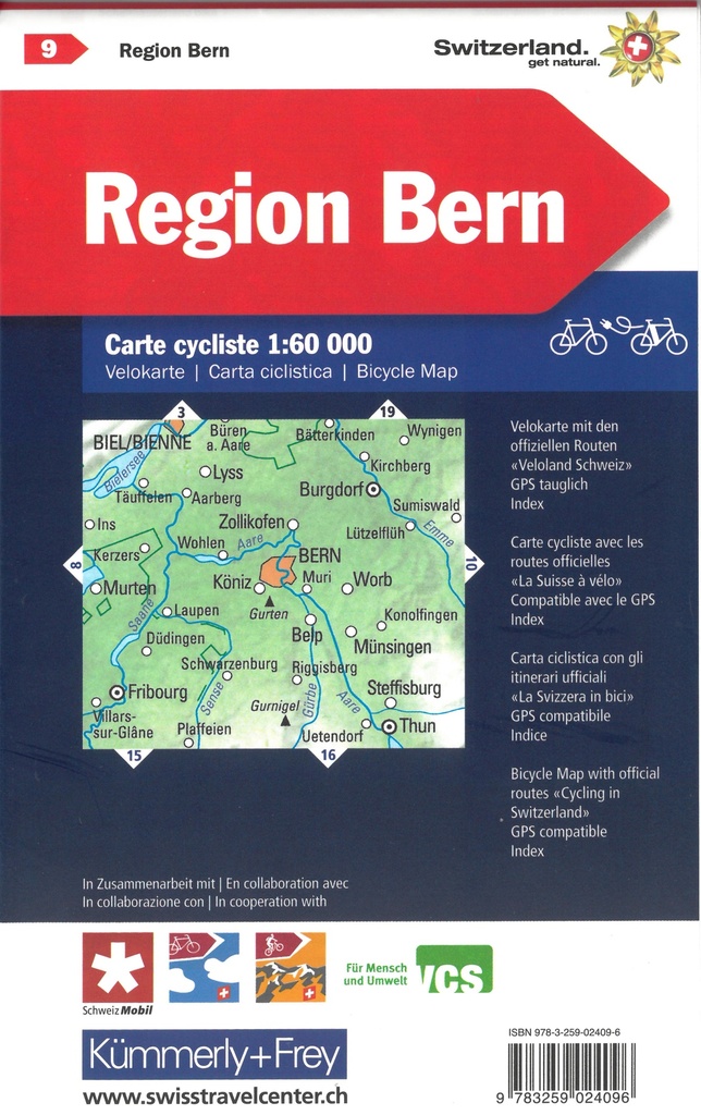 VK9 Bern 1:60'000 carte cycliste