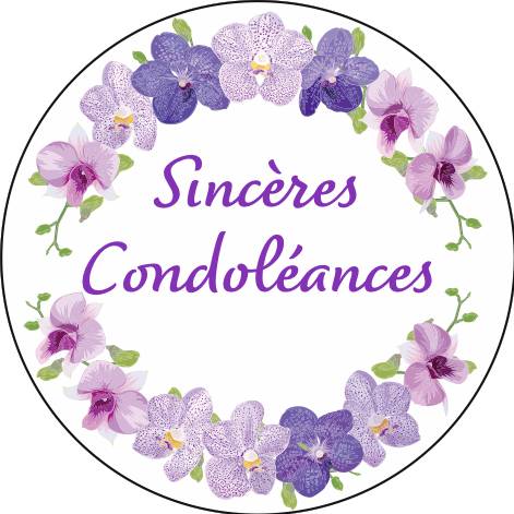 Autocollants en rouleau Sincères condoléances