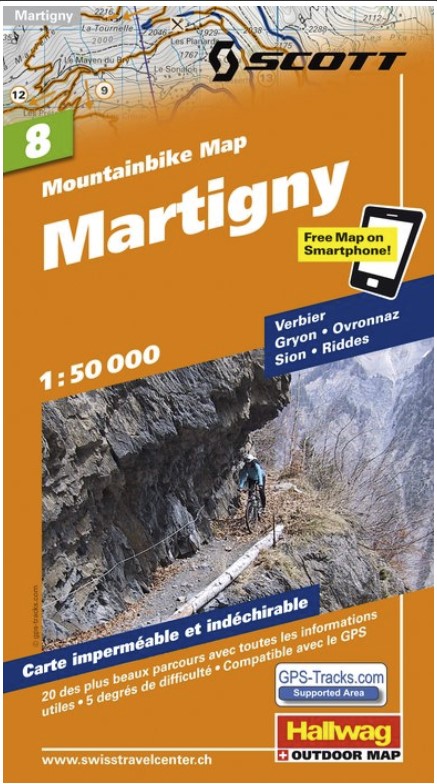 Mountainbike Map 1:50'000 Martigny MTB08