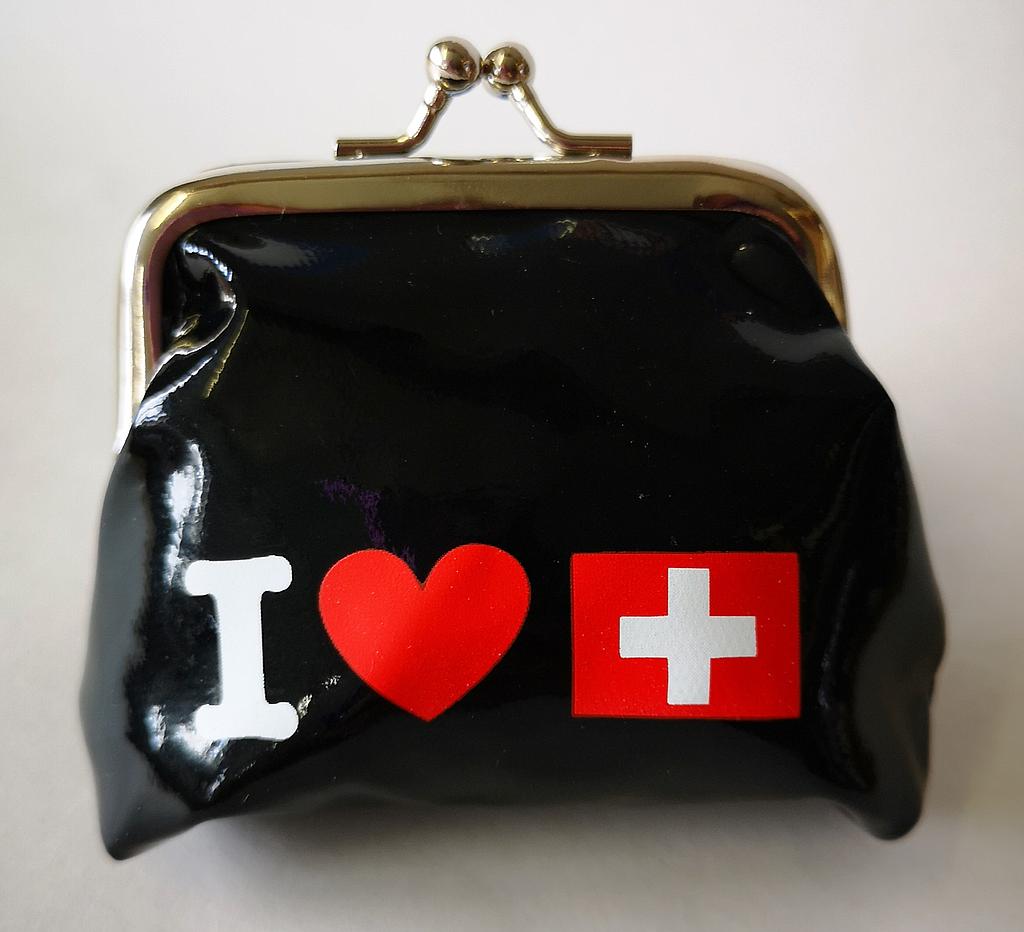 Portemonnaie noir &quot;I love Switzerland&quot;