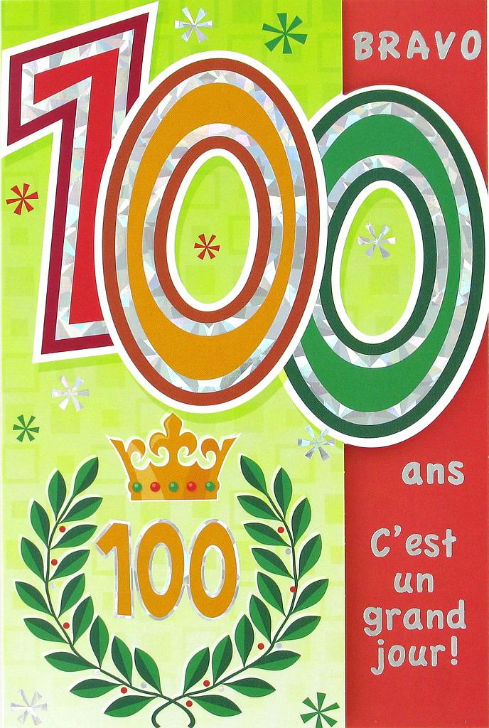 Carte Anniv. 100 ans (âge fixe)