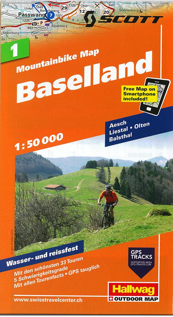 Mountainbike Map 1:50'000 Baselland MTB01