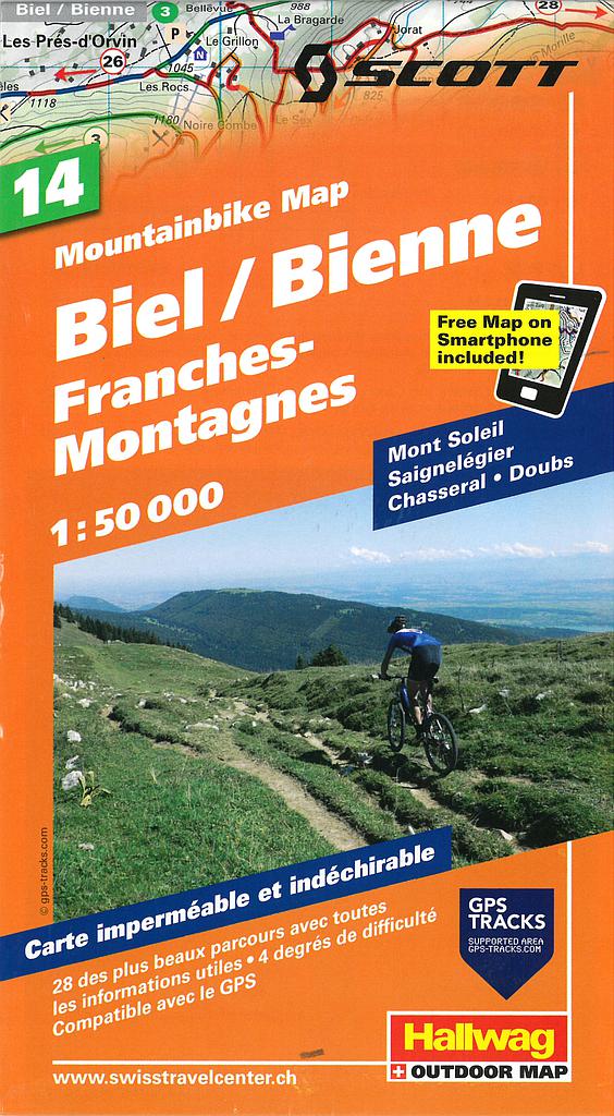 Carte VTT 1:50'000 Biel/Bienne MTB14 