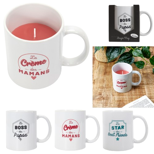 [ZE BO0101] Bougie dans une tasse, 3 textes