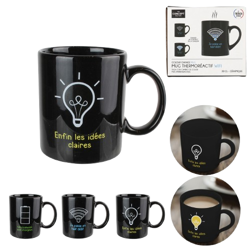 3 tasses thermoreactive