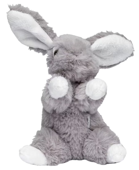 Peluche lapin, gris ~16cm