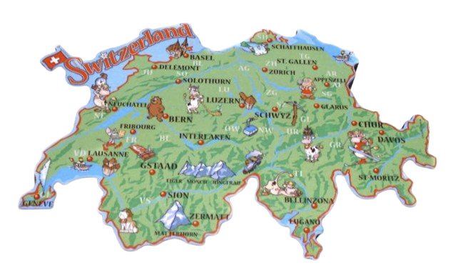 Aimant 3D carte de la Suisse