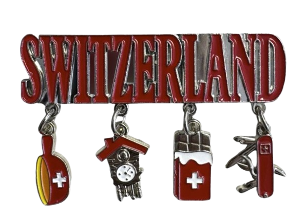 Magnet Switzerland mit Schweizer Symbolen