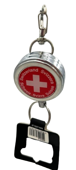 [CR 8957CH] Porte-clés dérouleur rétractable Suisse