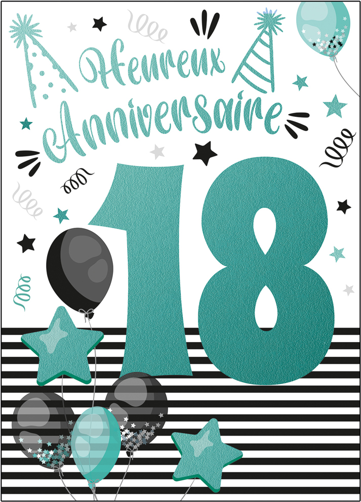 [A4-AG 525351] Carte A4 Anniversaire 18 ans