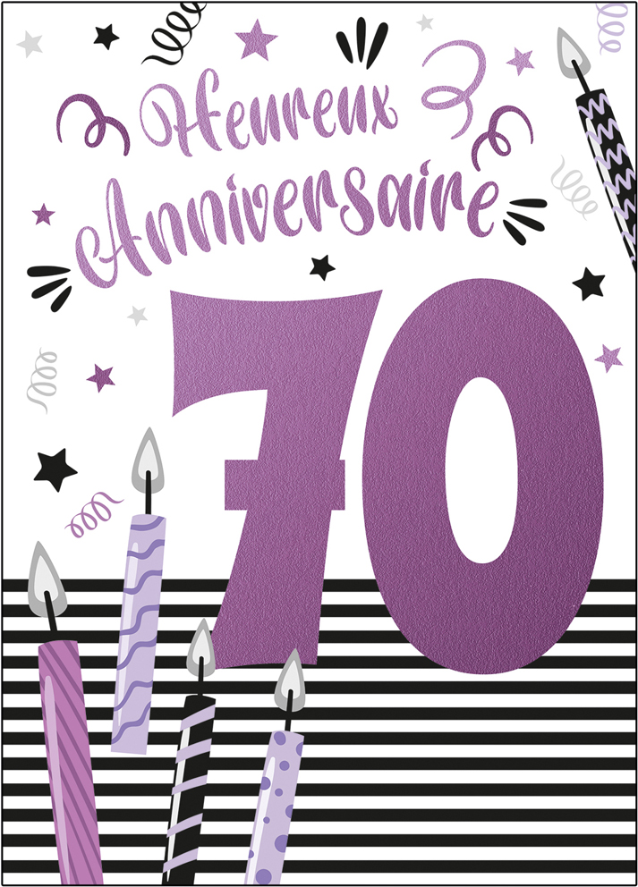 [A4-AG 525357] Carte A4 Anniversaire 70 ans