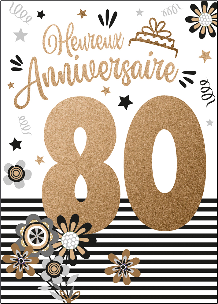[A4-AG 525358] Carte A4 Anniversaire 80 ans