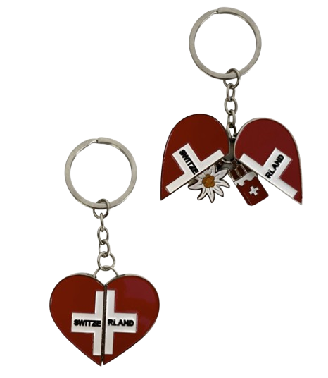 [CR 9058] Porte-clés coeur switzerland