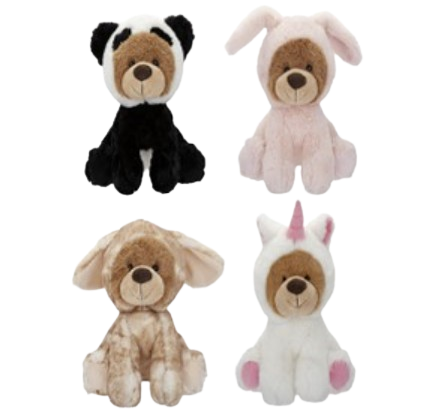 4 Plüschtiere Teddybär im Kostüm ~23cm