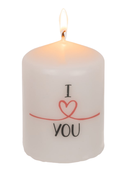 [ZE 181140] Bougie pilier "I love you"