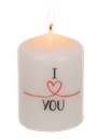 Bougie pilier "I love you"