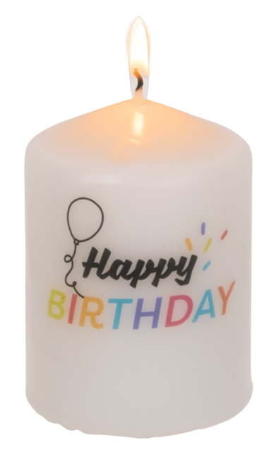[ZE 181142] Bougie pilier "Happy Birthday"