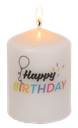 Stumpenkerze "Happy Birthday"