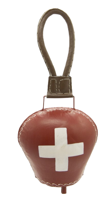 [CR 3802] Cloche rouge 28cm "croix suisse"