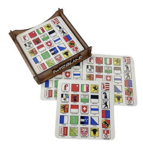 [CR 0087] Set de 6 dessous de verre "cantons"