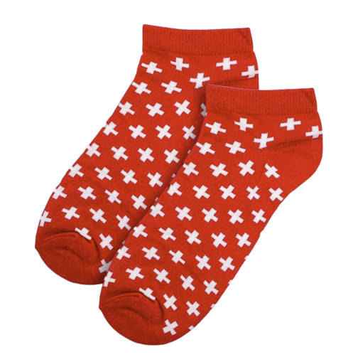 [MS SO20100.2] Chaussettes courtes "croix suisse" (taille 39-42)