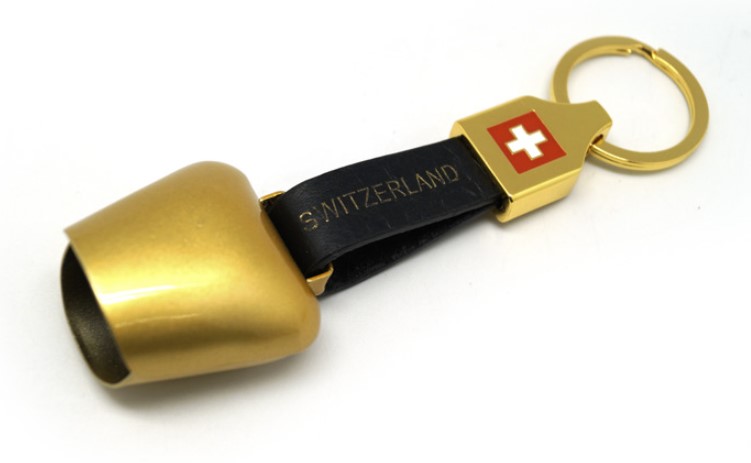 [MS PP52-328] Schlüsselanhänger Glocke gold