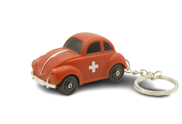 [CR 8941] Schlüsselanhänger Auto rot mit Licht und Ton
