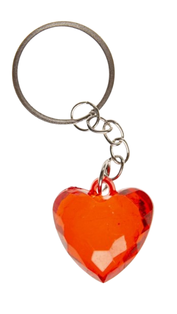 [ZE 9733] Porte-clés coeur rouge transparent